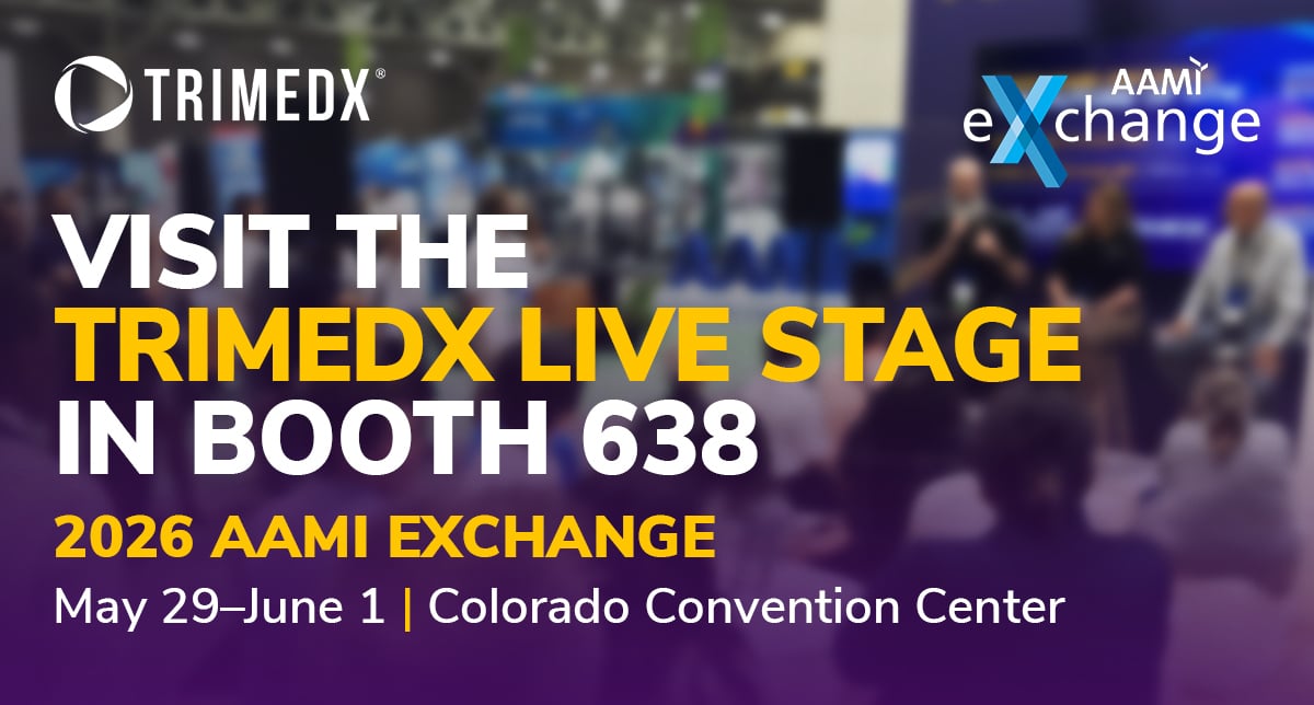 Visit the TRIMEDX Live stage in booth 638 during AAMI eXchange, May 29-June 1.